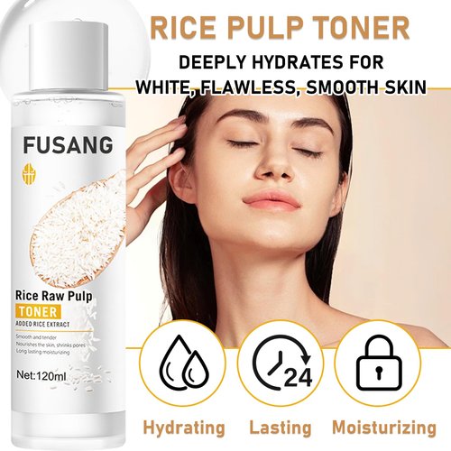 Fusang 2PCS Rice Toner for Face,Moisturizing Non-Greasy Rice Water Facial Toner for All Skin Types,Hydrating Rice Face Toner for Women