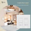 TOPGREENER Kalide Light Switch and 3-Speed Ceiling Fan Control Combo, in Wall Light and Fan Combination Switch, Single Pole, 2.5A, 720W, Neutral Wire Not Required, TGSFS3-W, White