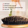 BOMEIYI 100% Boar Bristle Hair Brush Set (Medium). Soft Natural Bristles for Thin and Fine Hair. Restore Shine And Texture. Wooden Comb and Travel Bag Included.