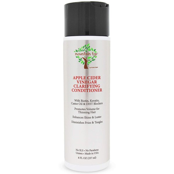 MOUNTAIN TOP Apple Cider Vinegar ACV Conditioner with Biotin Keratin Caffeine Castor Oil Key Active, 8 Fl Oz
