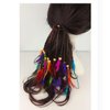 4PCS Women Lady Handmade Boho Hippie Hair Rope Head Wrap Hair Band Headbands Elastics Feather Hair Tie Ponytail Holders Hair Accessories Headdress