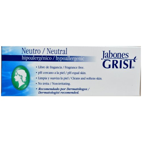 Grisi HypoAllergenic Clean Neutral Soap Bar, No Chemical, Color, Aroma, 3 Count, 10.5 Ounce