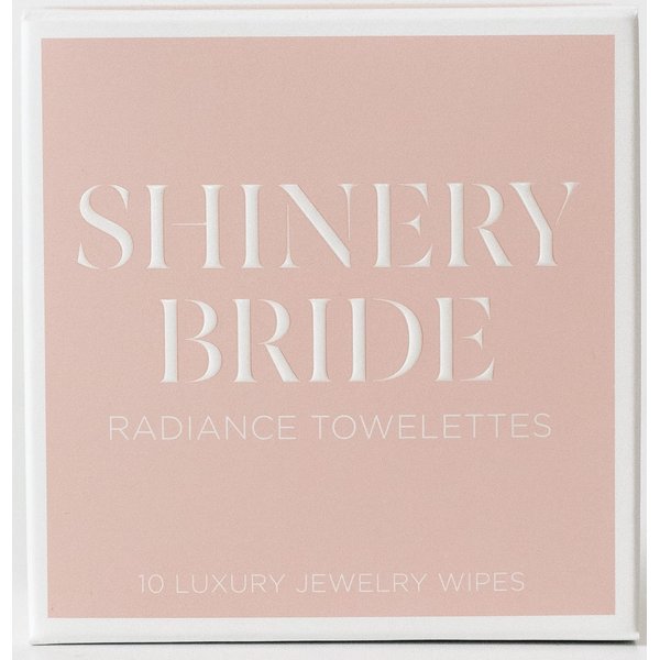 Shinery Bridal Radiance Towelettes, Jewelry Cleaning Cloth Wipe with No Rinse Required for On The Go, One Pack of 10