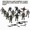 US Army Men and SWAT Team Toy Soldiers Action Figures with Military Weapons Accessories for Kids Boys Girls,12Pcs
