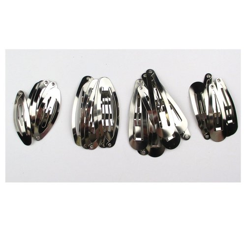 ALL in ONE DIY Hair Clip Kit: 24pcs Assorted Size & Types Snap Clip 46mm 60mm