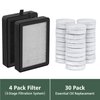 isinlive LV-H128 Air Purifier Replacement Filter Compatible with LEVOIT LV-H128/ PUURVSAS (HM669A) / ROVACS (RV60) 3-in-1 Pre H13 Filter, 4 Pack LV-H128 Filters and 30 Pack Aroma Pads