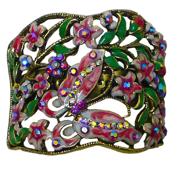 Crystal Butterfly Hair Holder Barrette Ponytail Hair Barrette for Women Girls YY86900-4gRose