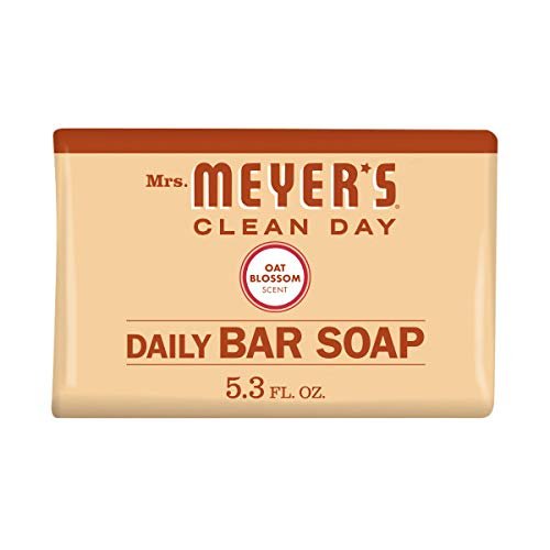 MRS. MEYER’S CLEANDAY Clean Day's Bar Soap, Use as Body Wash or Hand Soap, Cruelty Free Formula Made with Essential Oils, Oat Blossom Scent, 5.3 oz, 1 Bar