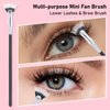 INENK 2PCS Lage Mascara Fan Brush, Lash Wand Brush Fan for Natural Lifted Effects and Enhance Lower Lashes, Synthetic Fibre Smooth Application No Smearing Clumping, Easy to Use