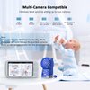 NexiGo Video Baby Monitor with Camera and Audio, 5 Inch Split IPS Screen, Support Up to 4 Cameras, 2-Way Audio, Pan-Tilt-Zoom, 4800mAh Battery, Temperature Detection, Night Vision, Lullaby (Blue)