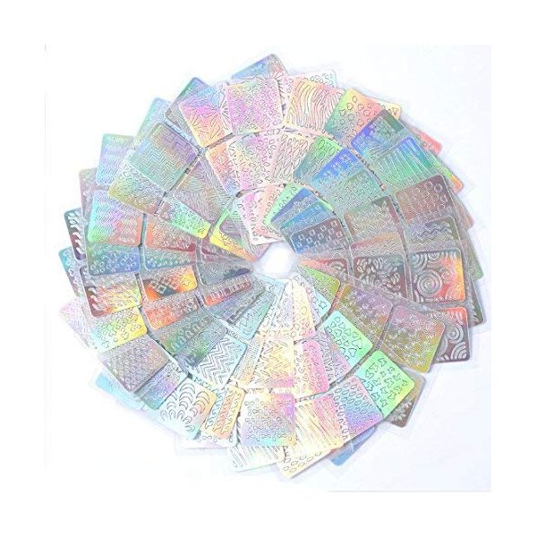 WOIWO 12 Types of Nail Art Decals,Laser Hollowed-Out Nail Art Decals and 3D Nail Art Decals