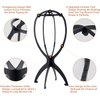 Yanviperisk Wig Stand, Portable Wig Holder Wig Stand Tripod for Multiple Wigs and Hats,13.8 Inches Travel Plastic Wig stand for styling(Black(2Pcs))