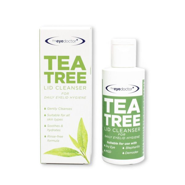 The Eye Doctor Tea Tree Lid Cleanser 100ml – Daily Eyelid Hygiene Remove Debris & Make-up Eyelid Eyelashes – Suitable for Sensitive Eyes – Contains Tea Tree Oil Argan Oil Coconut Oil & Micellar Water
