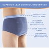 Wearever Incontinence Underwear for Men - Reusable & Washable Men's Bladder Control Briefs with Regular Absorbency - Leak Proof Underwear (Single Pair) (Gray) (XL) (Waist 42-44)