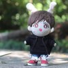 niannyyhouse Black Hoodies with Pocket Dark Blue Jeans 7.8in（20cm） Plush Humanoid Stuffed Doll Clothes (Black)