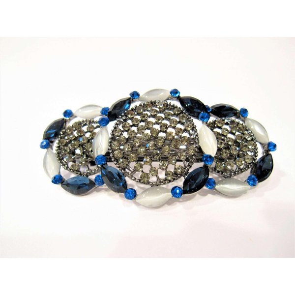 Generic Blue crystal hair barrette clip bridal clip bridal barrette gothic hair clip