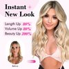 REECHO Blonde Hair Extensions, 20” One Piece Clip in Hair Extensions Thick Long Beach Wavy Natural Soft Synthetic Hairpieces for Women, Platinum Blonde