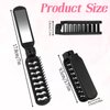 Mini Hair Brush, Travel Folding Hair Brush with Mirror Portable Small Vented Hair Brush Black Pocket Comb for Thick Curly Hair Blow Drying, Smoothing, Detangling, Mini Hairbrush for Women and Men