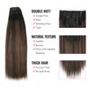 ABH AMAZINGBEAUTY HAIR Yaki Straight Clip ins Rooted Black Piano Natural Black #1B With Chocolate Brown #4 Two Tone Light Yaki Clip in Human Hair 12 Inch Yaki Clip ins for Black Women 120G Full Head