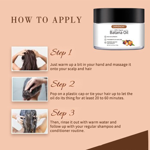 Batana Hair Oil for Growth and Repair -100% Pure,Raw Batana Hair Oil Organic,Prevent Hair Loss & Promote Hair Growth,Hair Oil From Honduras Promotes Hair Thickness for Men & Women 4.23 Fl Oz