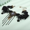 Xerling Tassel Black Lace Choker Portrait Floral Necklace Costume Jewelry for Women Halloween Festival Chains