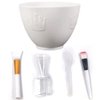 coldchill Silicone Face Mask Mixing Bowl Set, DIY Facemask Mixing Tool Kit with Silicone Mask Bowl, Facial Mask Brush, Bowl Stick Spatula, Face Mask Applicator, Measuring Cup (5 PCS＆White)