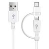 VOLT PLUS TECH Dual USB-C + MicroUSB [2Pack] Switch Cable Compatible with ZTE Axon Max 2 Provides All Around True Dual USB Fast Quick Charging Speeds