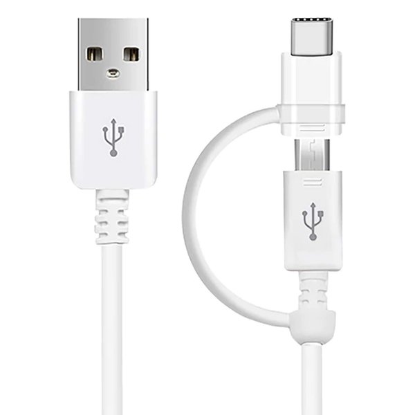 VOLT PLUS TECH Dual USB-C + MicroUSB [2Pack] Switch Cable Compatible with ZTE Axon Max 2 Provides All Around True Dual USB Fast Quick Charging Speeds