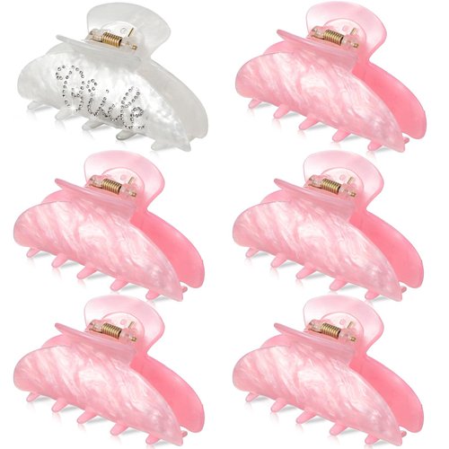 6 Pcs Bride Claw Clip Bachelorette Gifts for Bridesmaid White Pink Acrylic Hair Clip Rhinestone Bride Logo for Bridesmaid Hair Accessories for Bachelorette Party Decorations Bridal Shower Wedding Gift