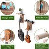 Keebofly Guitar Wall Mount,2 Pack Guitar Wall Hanger Holder Guitar Hanger Shelf with Pick Holder Wood Guitar Rack for Acoustic or Electric Guitar,Ukulele,Bass,Mandolin Brown,[Patented]
