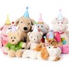Panitay 40 Pcs Colorful Mini Party Hats Small Party Hats for Stuffed Animals Paper Cone Tiny Birthday Hats Games Accessories (Cute Style)
