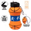 Maccabi Art Clip-On Collapsible BPA-Free Silicone Basketball Water Bottle for Kids, 18 Oz. Size