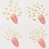 200pcs Gold Nail Art Charms Rivet Metal Six Pointed Star Shape Nail Charms Bling Starlight Series Gold Designs Nail Art Accessories for Acrylic Nails Japanese Alloy Nail Charms for Women