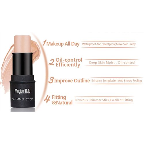 FantasyDay Illuminator Face Highlighter Makeup Sticks Pearl Shimmer Whitening Cream Shimmer Contouring Stick Foundation Stick Face Eye Nose Concealer Pen #2