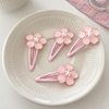 Cherry Flower Hair Clips for Baby Girls - 4Pcs Pink Sakura Flower Metal Snap Hair Clips Hair Barrettes Pink Hair Accessories for Girls Toddlers Kids and Teens Gifts