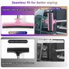vvag Car Rearview Mirror Wiper, 8cm Brush head-98cm Telescopic Auto Mirror Squeegee, Water Cleaner with Telescopic Long Rod, Universal Automotive Accessories (Pink)