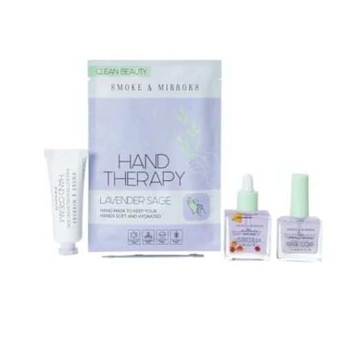 Hand & Nail Rejuvenation Kit, 5 Piece Set, Lavender Sage Aromatherapy Hand Mask, Cuticle Oil, Base Coat, Hand Cream & Cuticle Pusher, Keeps Hands Soft & Hydrated, Nourishes & Strengthens Nails