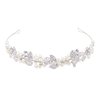 Oriamour Wedding Headband With Pearls And Crystals Rhinestone Tiara Headpiece Bridal Hair Accessories for Bride Women (Silver)
