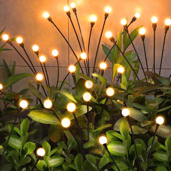 ZFNN Solar Garden Lights – 20 LEDs Solar Firefly Lights, Starburst Swaying Lights, 2 Pack 10 Heads Outdoor Waterproof Solar Garden Decorative Lights for Yard Patio Pathway Lawn Decorations
