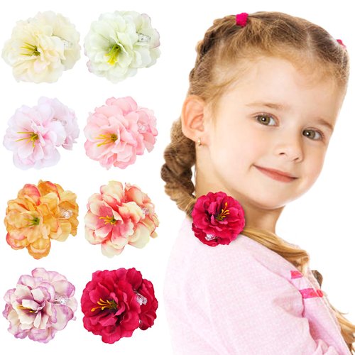 inSowni 8 Pieces Small Flower Hair Claws Clips Floral Plastic Hair Barrettes Accessories for Toddlers Girls Kids Teens