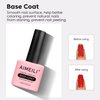 AIMEILI Soak Off Long Lasting Hema-Free U V LED Gel Nail Polish Shine Finish No Wipe Top and Base Coat Set - 2 x 15ml