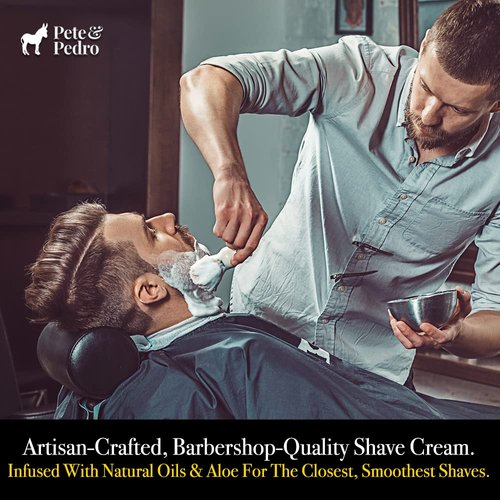 Pete & Pedro SHAVE CREAM - Natural & Artisan-Crafted, Eucalyptus Mint Scent | Rich & Thick Lather, Great For Sensitive Skin, Less Shaving Irritation/Razor Burn/Ingrowns | As Seen on Shark Tank, 4 oz.