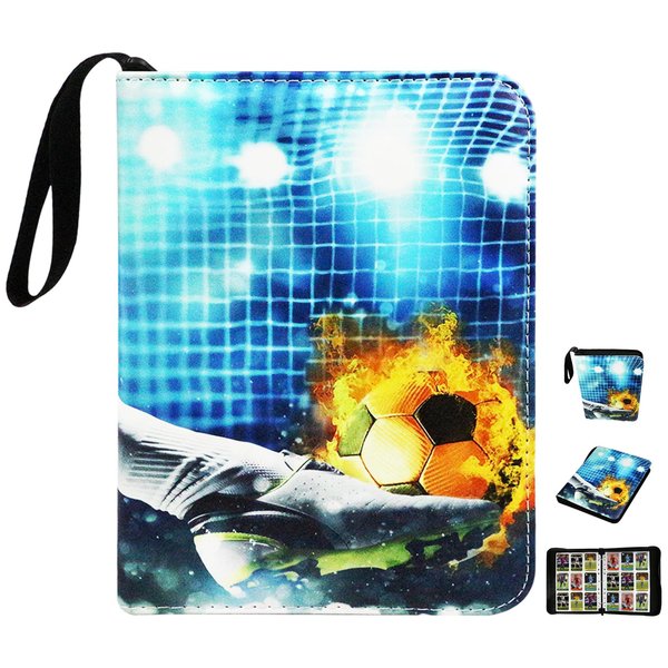 Football Card Binder 9 Pocket Fits 900 Cards with 50 Removable Sleevesves, Trading Card Binder Sports Card Binder Basketball Card Binder Baseball Card Binder Trading Card Albums (Football-Plus)