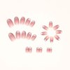Rchovsam Cat Eyes Press on Nails Almond Medium Fake Nails French Cat Eye False Nails with Design Glue on Nails Acrylic Stick on Nails Full Cover Gel Nails for Women Girls 24pcs