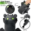PEACH CAT Long Dragon Cat Plush Pillow Cute Dragon Cat Stuffed Animal for Boys and Girls Black 19.6"