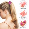 Ahoney 10Pcs Small Flower Hair Clips for Women Girls, 1.7' Flower Clips for Hair Claw Clips for Thin Medium Hair Mini Hair Claws Matte Jaw Clips Cute Hair Accessories for Girls (Pink&Hot pink)