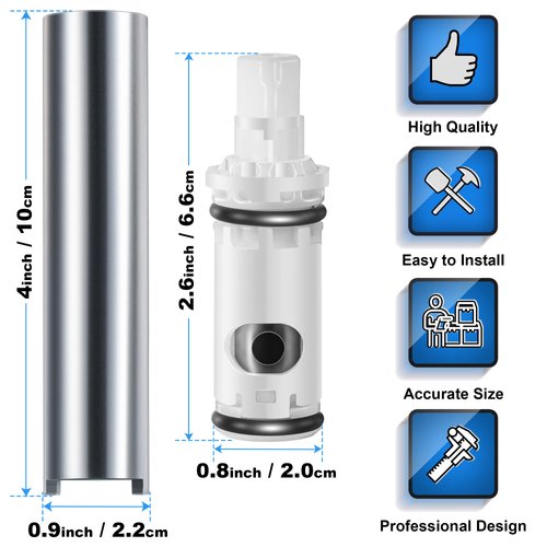 Enhon 3 Pcs Faucet Cartridge Replacement Kit Compatible with Moen 1224 1224B Cartridge Retainer Removal Tool/Moen 14272 for Double Handle Tub Shower, Faucet Cartridge Bathtub Valve Repair