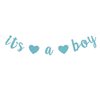 IT is A BOY Banner Sign Bunting Christening Baby Shower Garland Decoration Birthday Party Favors