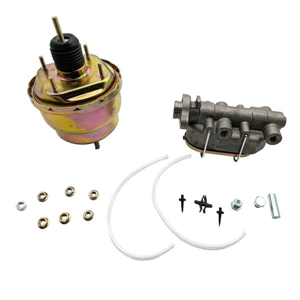 7" Zinc Dual Power Brake Booster With 1" Bore Bail Top Master Cylinder Kit Booster Conversion Kit RSRB03123
