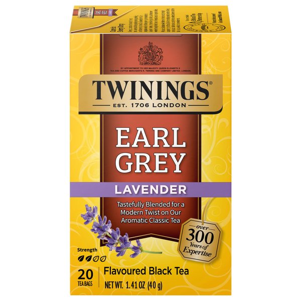 Twinings Lavender Earl Grey Individually Wrapped Black Tea Bags, 20 Count (Pack of 6), Citrus, Bergamot & Floral, Caffeinated, Enjoy Hot or Iced